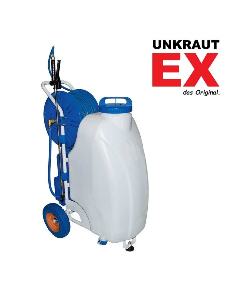 UnkrautEX-gladiator45-Elektrischer-Druckspruehwagen-50m-Schlauch-Teleskop-Spruehduese-Akku-Leistung-6h-45-Liter-1