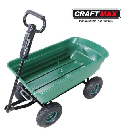 CRAFTMAX-bolly-Handwagen-Luftreifen-Deichsel-Lenkachse-Kippfunktion-110x95x51cm-300Kg-gruen-2