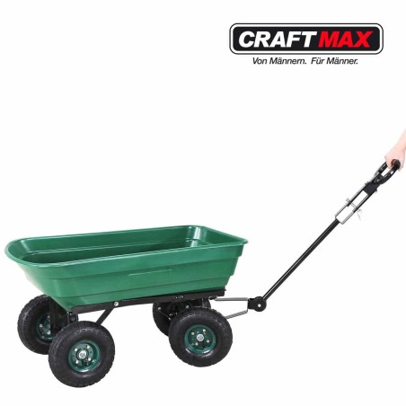 CRAFTMAX-bolly-Handwagen-Luftreifen-Deichsel-Lenkachse-Kippfunktion-110x95x51cm-300Kg-gruen-3