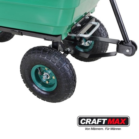 CRAFTMAX-bolly-Handwagen-Luftreifen-Deichsel-Lenkachse-Kippfunktion-110x95x51cm-300Kg-gruen-4