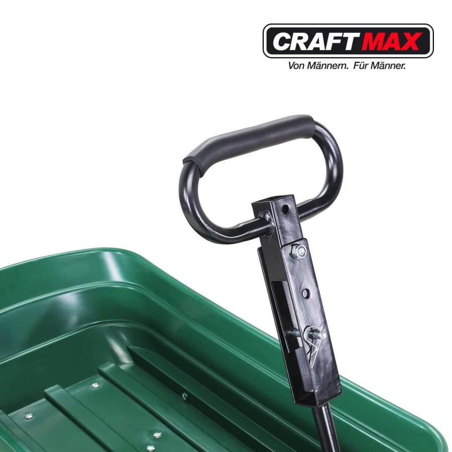 CRAFTMAX-bolly-Handwagen-Luftreifen-Deichsel-Lenkachse-Kippfunktion-110x95x51cm-300Kg-gruen-6