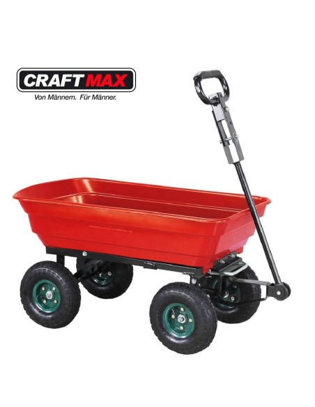 CRAFTMAX-bolly-Handwagen-Luftreifen-Deichsel-Lenkachse-Kippfunktion-110x95x51cm-300Kg-rot-2