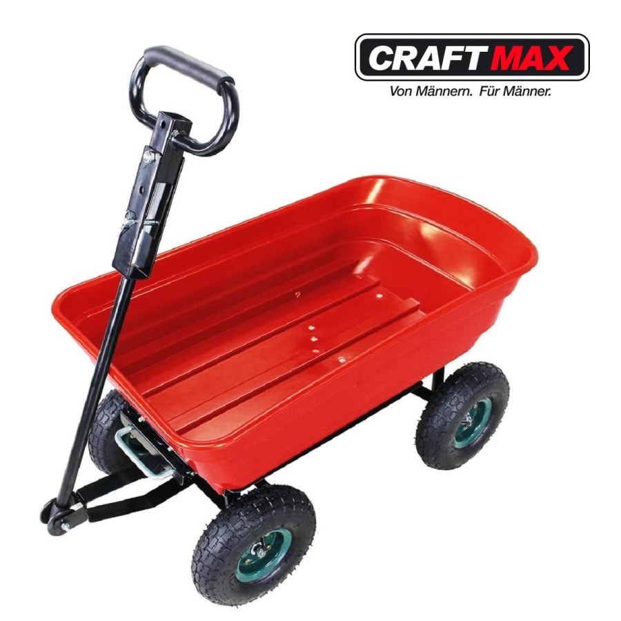 CRAFTMAX-bolly-Handwagen-Luftreifen-Deichsel-Lenkachse-Kippfunktion-110x95x51cm-300Kg-rot-4