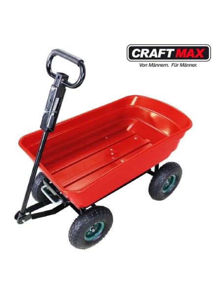CRAFTMAX-bolly-Handwagen-Luftreifen-Deichsel-Lenkachse-Kippfunktion-110x95x51cm-300Kg-rot-4