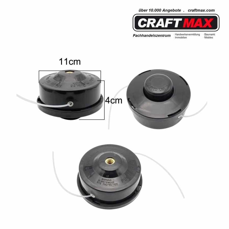 CRAFTMAX-Doppelfadenkopf-Fadenspule-Nylon-11117cm-Seil-24mm-Tippautomatik