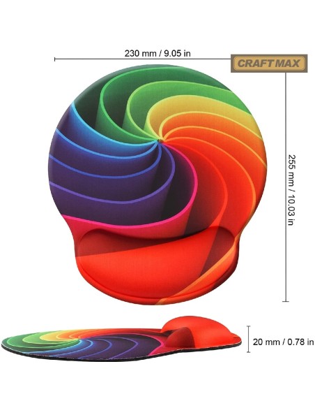 CRAFTMAX-espiral-Design-Mauspad-Handgelenkstuetze-ergonomische-Memory-Schaum-Handgelenkauflage-1
