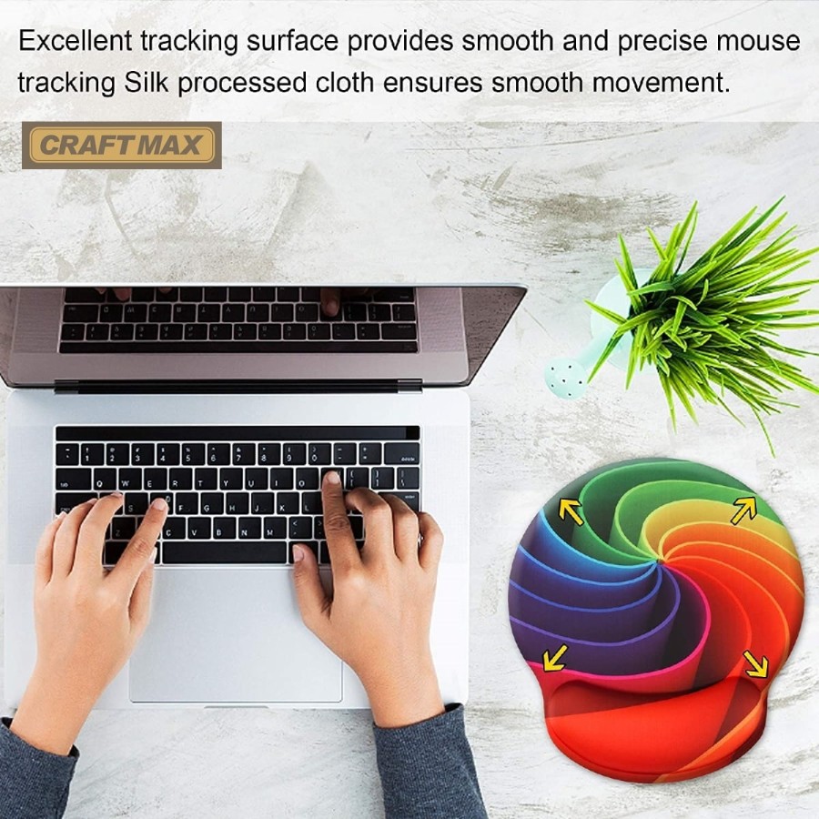 CRAFTMAX-espiral-Design-Mauspad-Handgelenkstuetze-ergonomische-Memory-Schaum-Handgelenkauflage-3