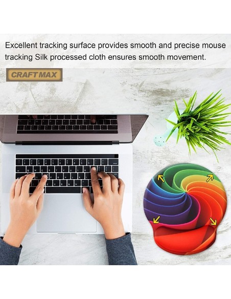 CRAFTMAX-espiral-Design-Mauspad-Handgelenkstuetze-ergonomische-Memory-Schaum-Handgelenkauflage-3