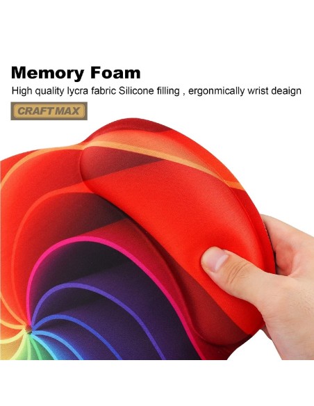 CRAFTMAX-espiral-Design-Mauspad-Handgelenkstuetze-ergonomische-Memory-Schaum-Handgelenkauflage-5