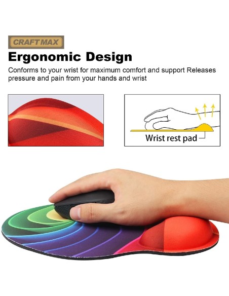 CRAFTMAX-espiral-Design-Mauspad-Handgelenkstuetze-ergonomische-Memory-Schaum-Handgelenkauflage-6
