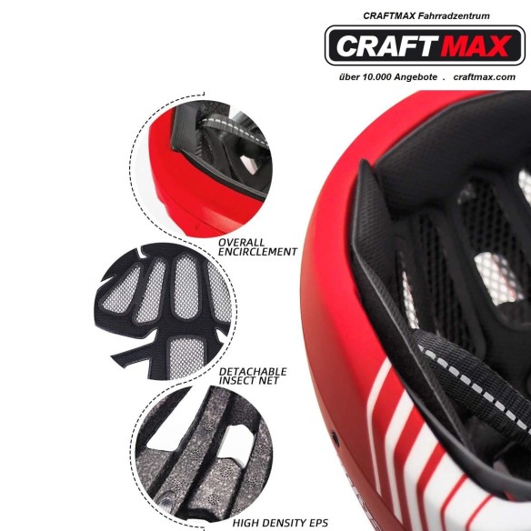 CRAFTMAX-vic-red-MTB-Fahrradhelm-atmungsaktiv-21-Belueftungskanaele-magnetischen-Visier-Schutzbrille-aufladbares-LED-Ruecklicht-