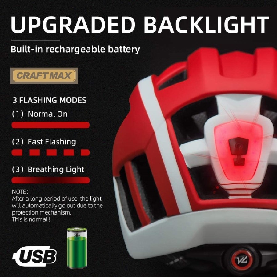 CRAFTMAX-vic-red-MTB-Fahrradhelm-atmungsaktiv-21-Belueftungskanaele-magnetischen-Visier-Schutzbrille-aufladbares-LED-Ruecklicht-