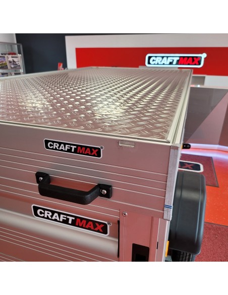 CRAFTMAX-CLEVER-Kastenanhaenger-750Kg-ungebremst-75er-ALU-Bordwaende-Heckklappe-Frontklappe-ALU-Deckel-6