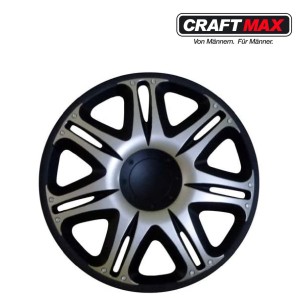 CRAFTMAX-trailer13-Zoll-Radzierblende-fuer-PKW-Anhaenger-Caravan-schwarz-silber