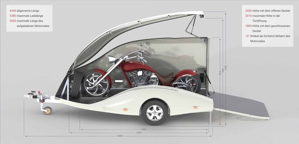 CRAFTMAX®-eXcali-BUR750-LuxusMotorradtransporter-Masse-Laenge-scaled-1