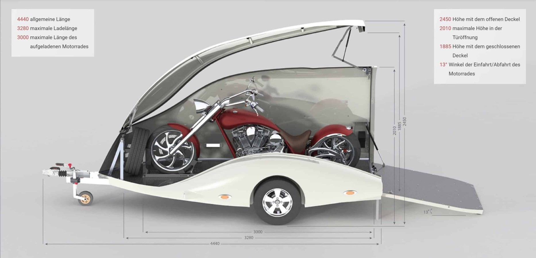 CRAFTMAX®-eXcali-BUR750-LuxusMotorradtransporter-Masse-Laenge-scaled-1