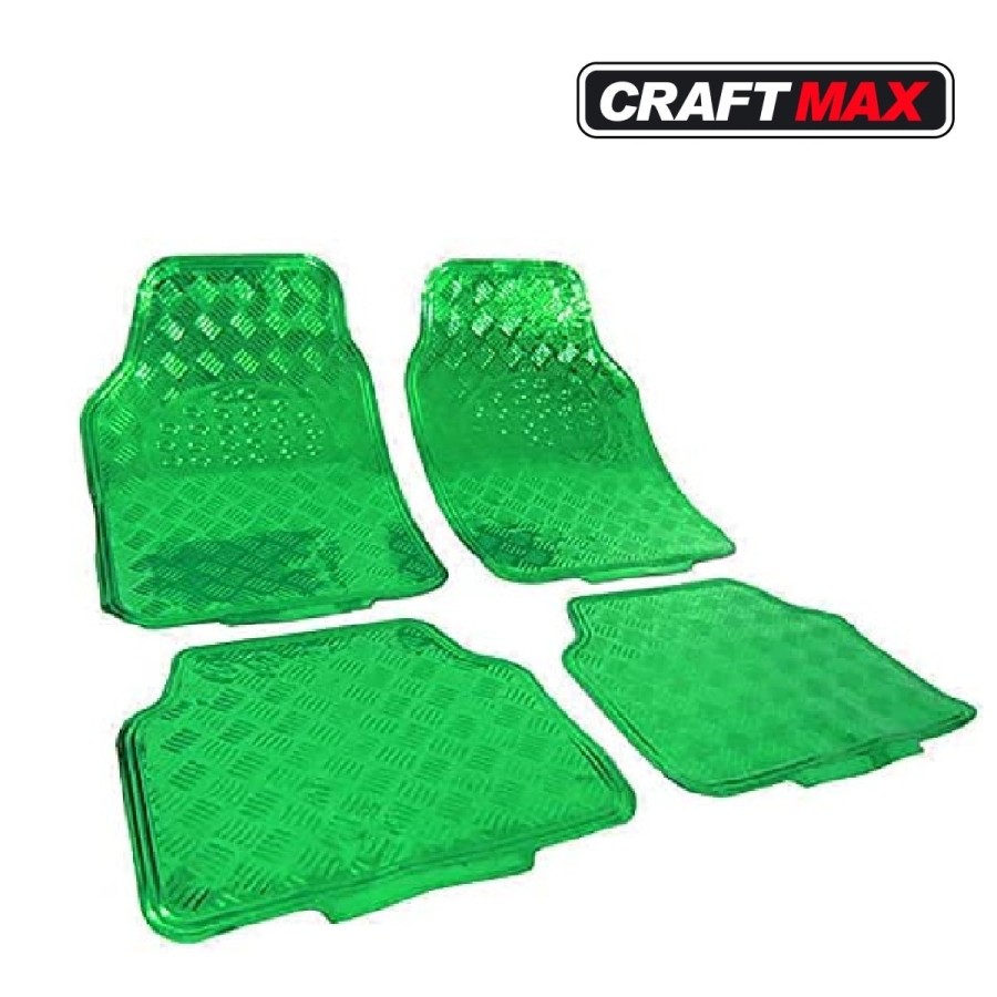 CRAFTMAX-Auto-Universal-Gummi-Fussmatten-in-ALU-Riffelblechoptik-neon-gruen-1