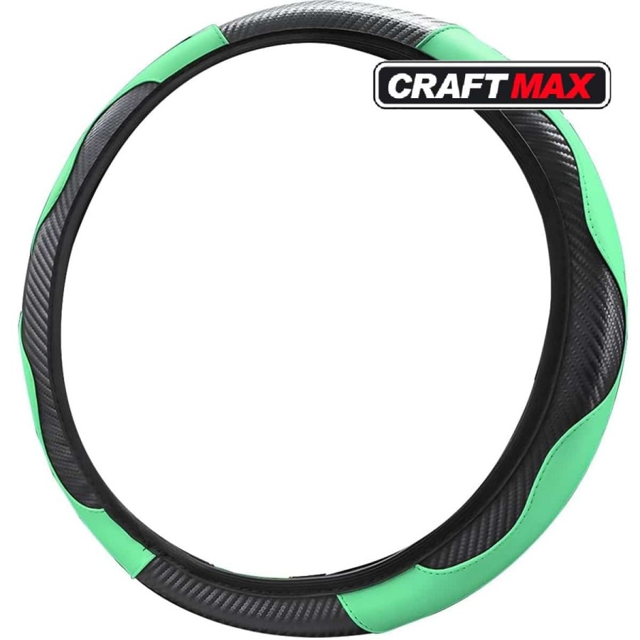 CRAFTMAX®-Auto-Lenkradbezug-Carbonoptik-neon-gruen-1