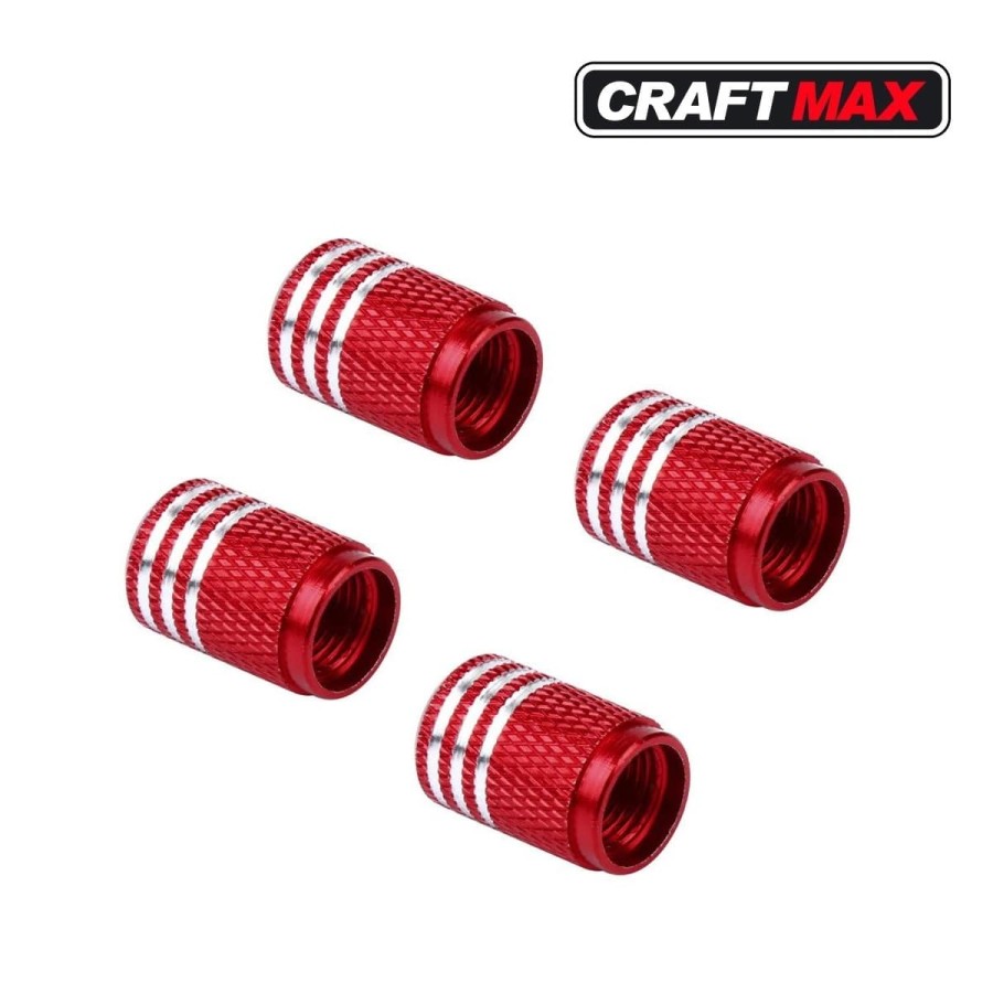 CRAFTMAX®-race-Auto-Ventilkappen-Abdeckung-Aluminium-rot