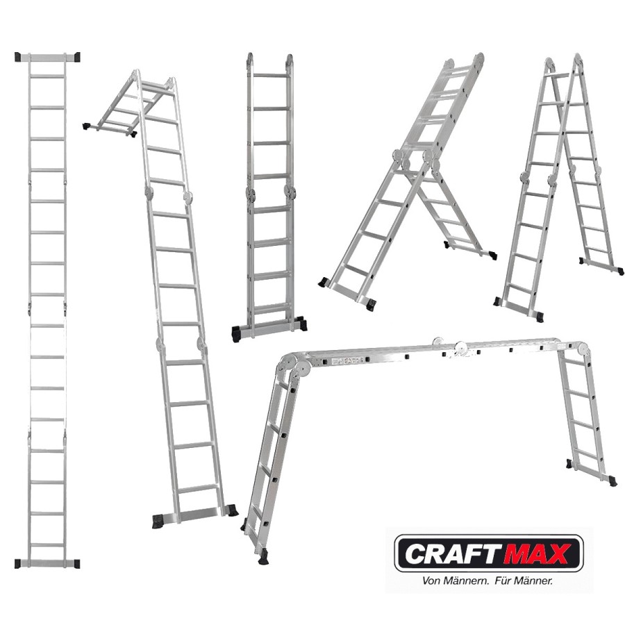 CraftMax-Longrange-Solid-Mehrzweckleiter-Teleskopleiter-Bauleiter-silber-540cm