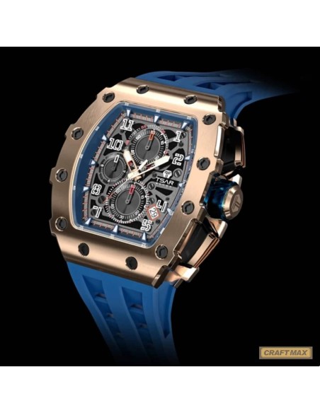 CRAFTMAX-TsarBomba-FYTB-8207GDBLU-Luxus-Herrenuhr-mit-Automatik-Uhrwerk-Saphirglas-Super-Luminous-Silikonband-5ATM-Wasserdicht-1