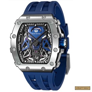 CRAFTMAX-TsarBomba-FYTB-8207SILBL-Luxus-Herrenuhr-mit-Automatik-Uhrwerk-Saphirglas-Super-Luminous-Silikonband-5ATM-Wasserdicht