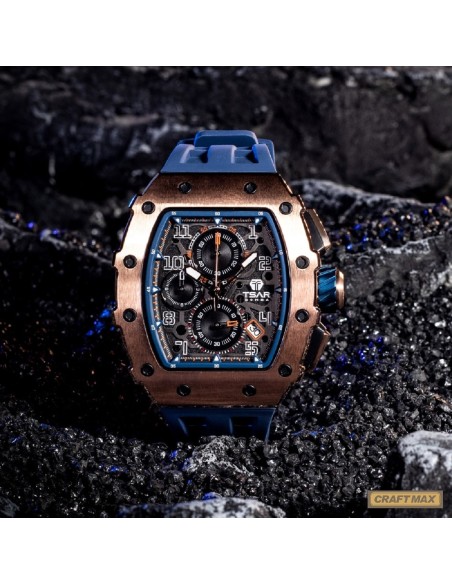 CRAFTMAX-TsarBomba-FYTB-8207GDBLU-Luxus-Herrenuhr-mit-Automatik-Uhrwerk-Saphirglas-Super-Luminous-Silikonband-5ATM-Wasserdicht-2
