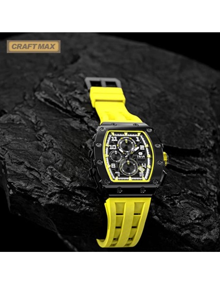 CRAFTMAX-TsarBomba-TB-8204SGLZHX-Luxus-Herrenuhr-mit-Automatik-Uhrwerk-Saphirglas-Super-Luminous-Silikonband-5ATM-Wasserdicht-ne