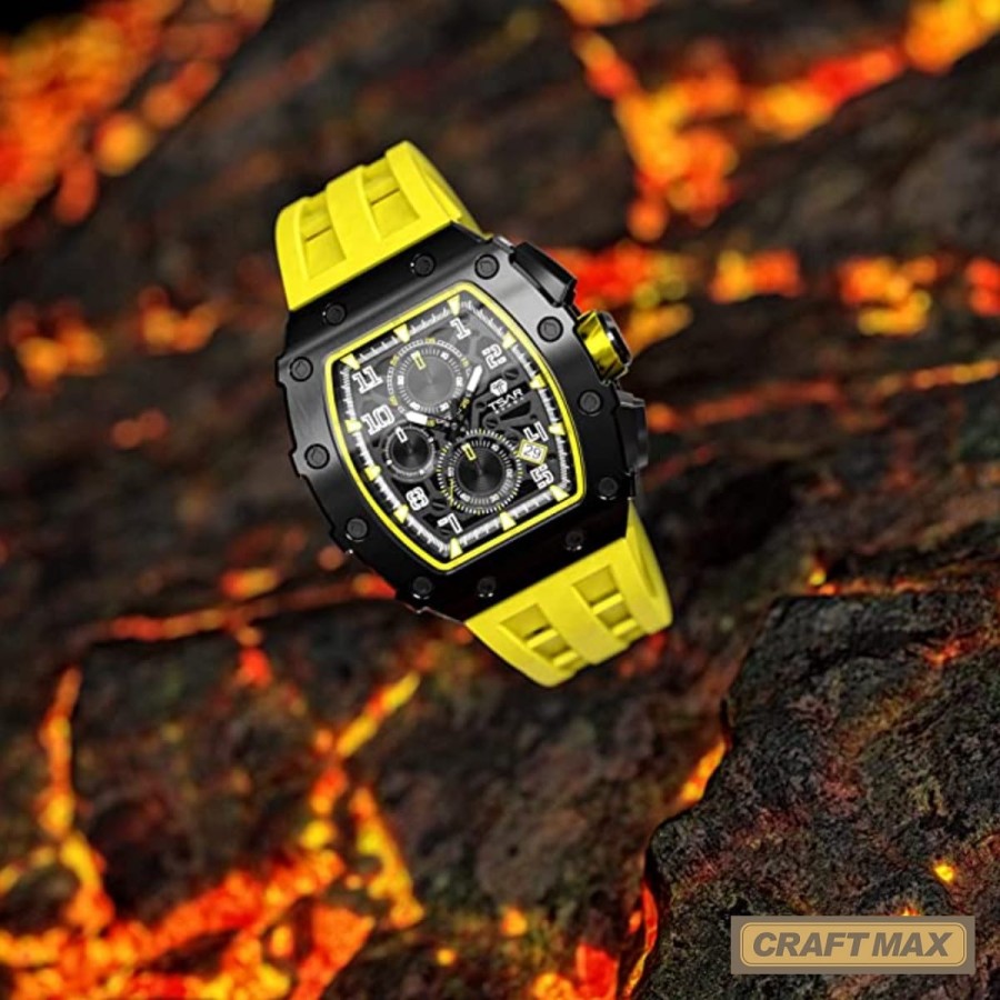 CRAFTMAX-TsarBomba-TB-8204SGLZHX-Luxus-Herrenuhr-mit-Automatik-Uhrwerk-Saphirglas-Super-Luminous-Silikonband-5ATM-Wasserdicht-ne