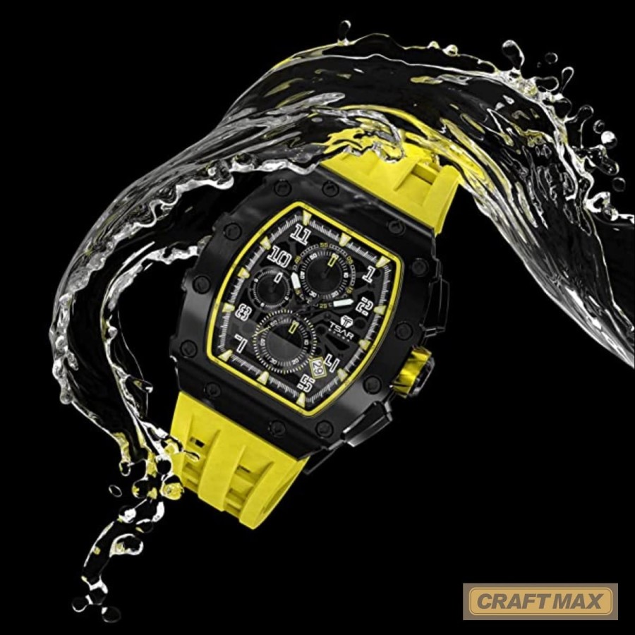 CRAFTMAX-TsarBomba-TB-8204SGLZHX-Luxus-Herrenuhr-mit-Automatik-Uhrwerk-Saphirglas-Super-Luminous-Silikonband-5ATM-Wasserdicht-ne