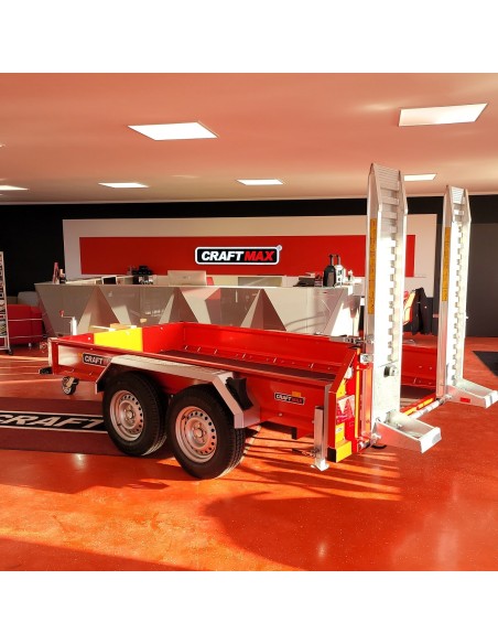 CRAFTMAX-MEGA-Baumaschinentransporter-3000Kg-Schaufelauflage-schwenkbaren-Auffahrrampen-2730kg-Nutzlast-1
