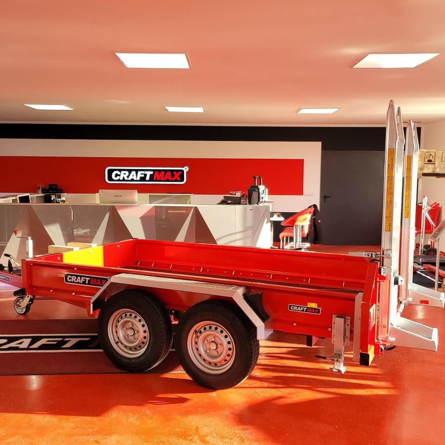 CRAFTMAX-MEGA-Baumaschinentransporter-3000Kg-Schaufelauflage-schwenkbaren-Auffahrrampen-2730kg-Nutzlast-5