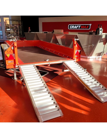 CRAFTMAX-MEGA-Baumaschinentransporter-3000Kg-Schaufelauflage-schwenkbaren-Auffahrrampen-2730kg-Nutzlast-7
