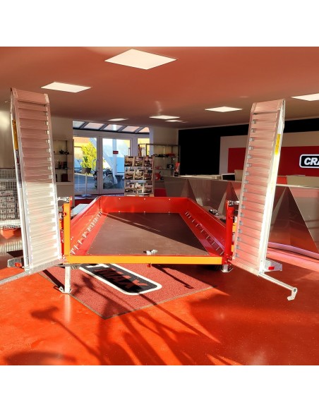 CRAFTMAX-MEGA-Baumaschinentransporter-3000Kg-Schaufelauflage-schwenkbaren-Auffahrrampen-2730kg-Nutzlast-2