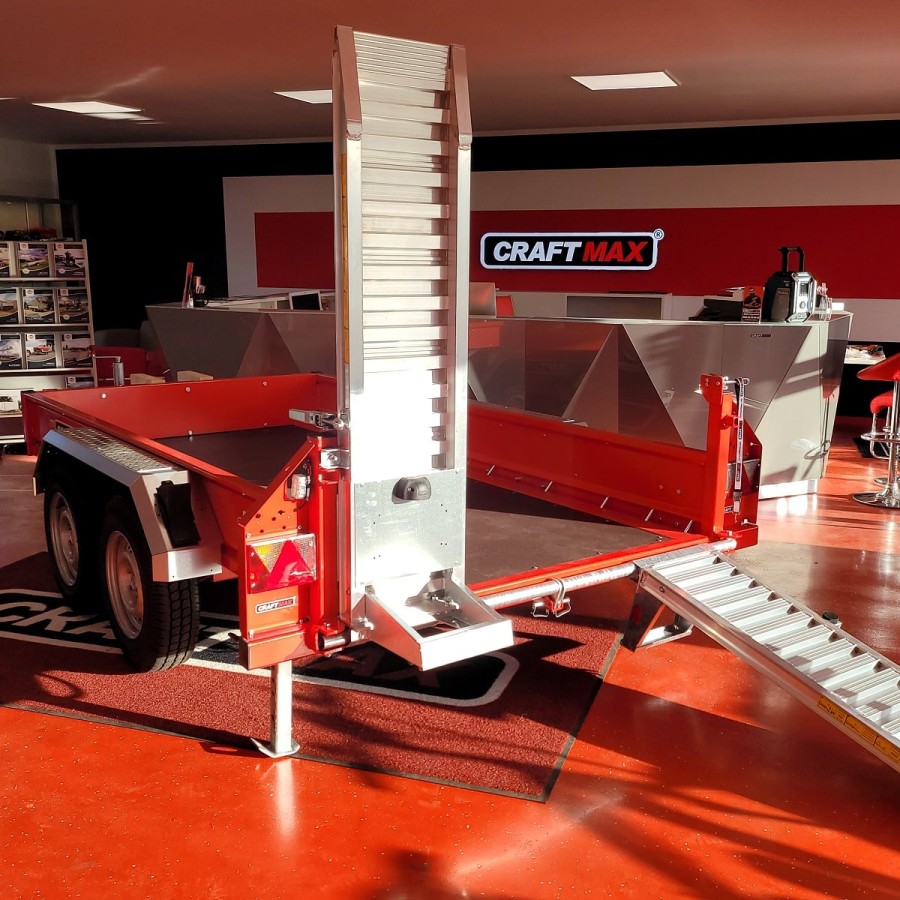 CRAFTMAX-MEGA-Baumaschinentransporter-3000Kg-Schaufelauflage-schwenkbaren-Auffahrrampen-2730kg-Nutzlast-17