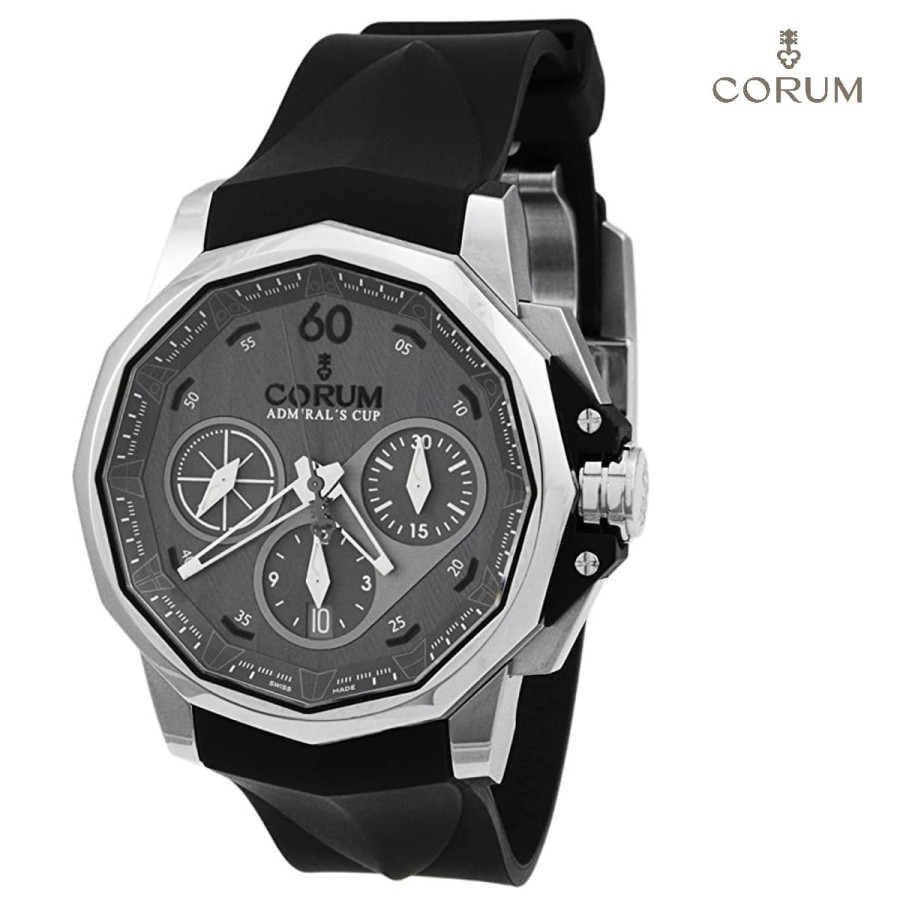 CORUM-Admirals-Cup-Ac-one-45-Tides-Herren-45mm-Automatikwerk-Uhr-schwarz
