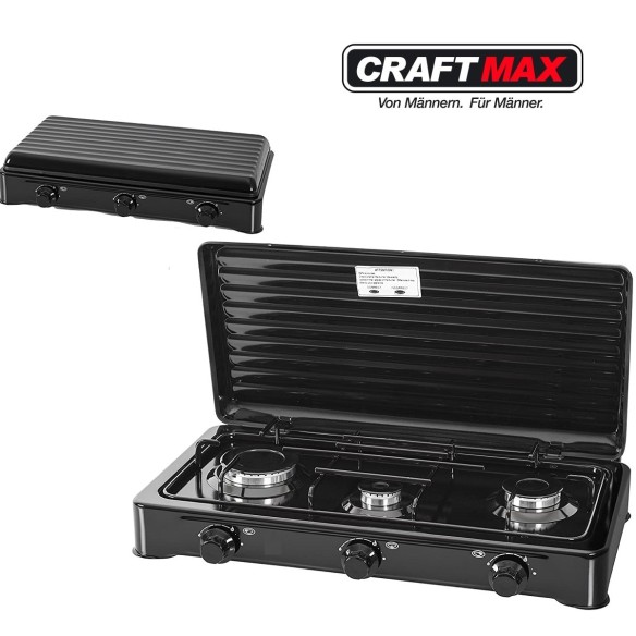 CRAFTMAX-Gaskocher-3-flammig-Propan-black