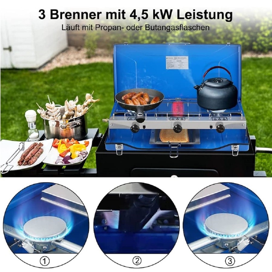CRAFTMAX-Luxus-mobiler-Gaskocher-3-flammig-Propan-tragbar