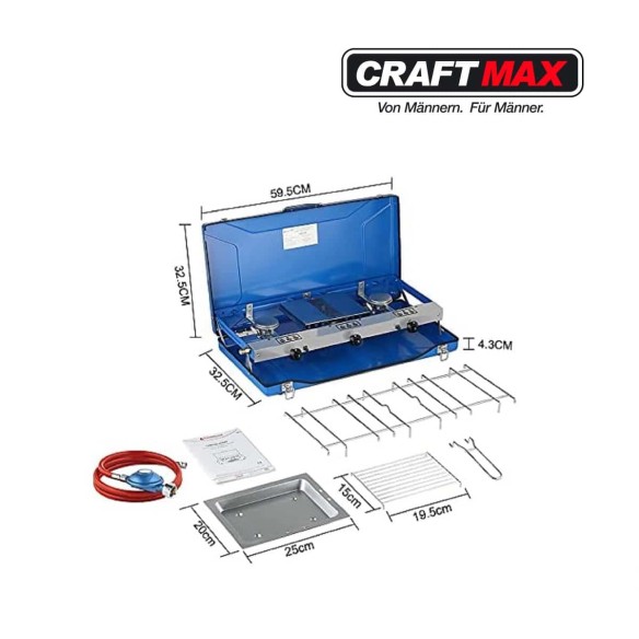 CRAFTMAX-Luxus-mobiler-Gaskocher-3-flammig-Propan-Edelstahl