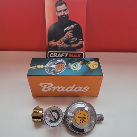 CRAFTMAX-Fluessiggas-Druckminderer-Regler-Manometer-Fuellstandsanzeige-50mbar-Propangas