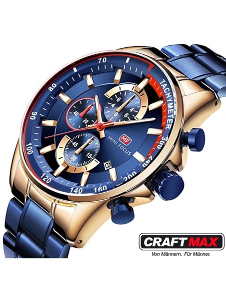 CRAFTMAX-MF-mini-Focus-Herren-Chrongraph-blau-gold