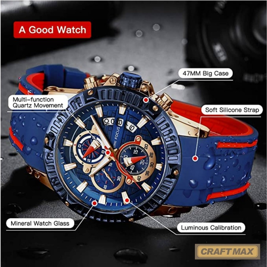 CRAFTMAX-Herren-Chronograph-blau-rot-gold-wasserdicht