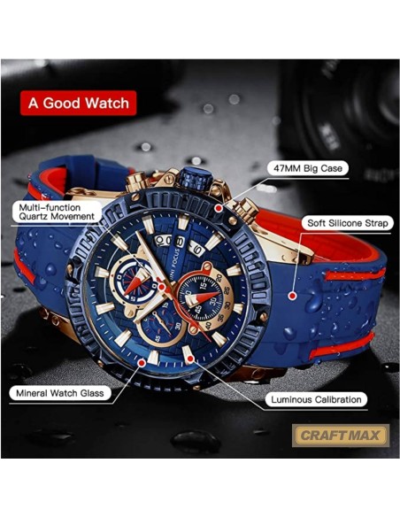 CRAFTMAX-Herren-Chronograph-blau-rot-gold-wasserdicht
