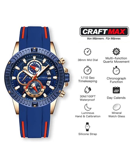CRAFTMAX-Herren-Chronograph-blau-rot-gold-beste