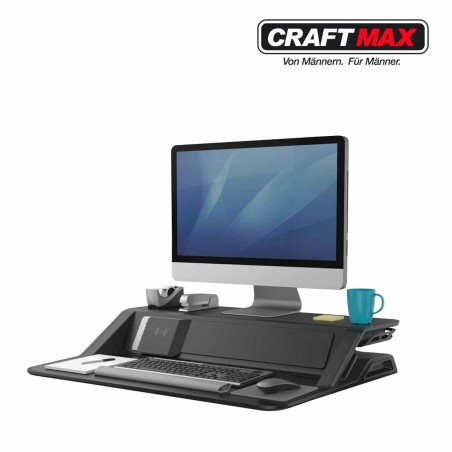 CRAFTMAX®-Monitorstaender-hoehenverstellbar-USB-Anschluesse-Handy-Auflage-Ladegeraet-im-Sitzen-oder-Stehen-3