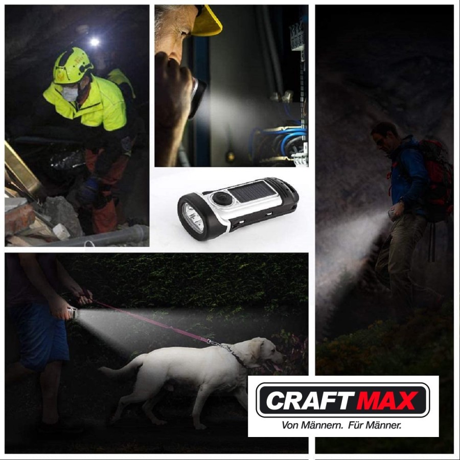 CRAFTMAX-Fire-LED-Notfall-Dynamo-Kurbeltaschenlampe-wasserdicht-2