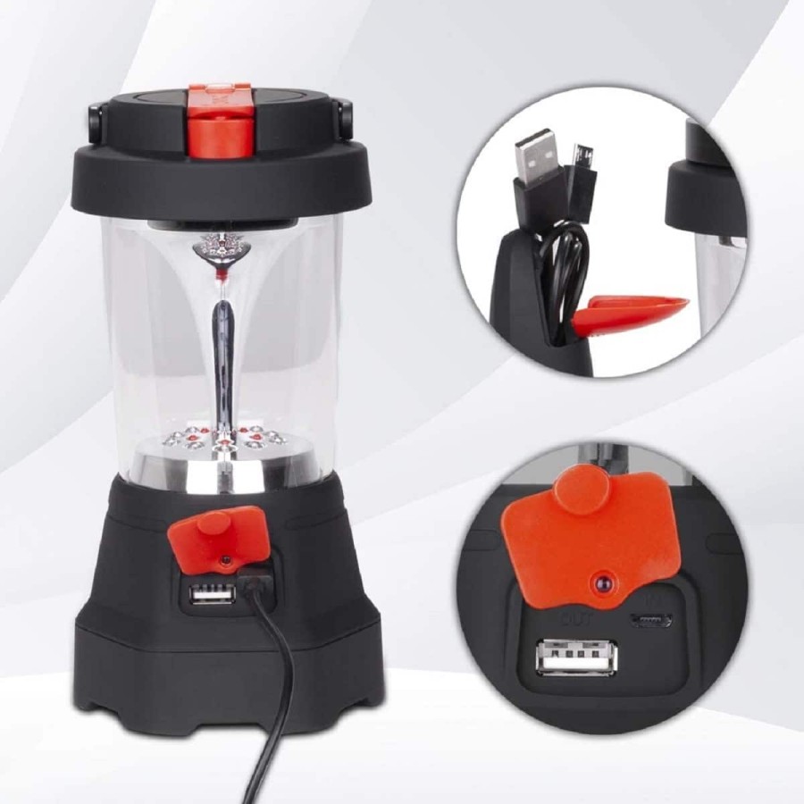 LED-Taschenlampe-10-LED-Laterne-Dynamo-Aufladbar-Kurbel-USB-300mAh-Akku-Rot-blinkendes-Notsignal-5