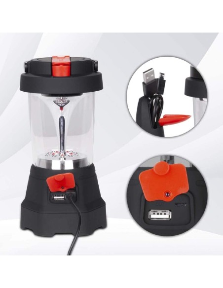 LED-Taschenlampe-10-LED-Laterne-Dynamo-Aufladbar-Kurbel-USB-300mAh-Akku-Rot-blinkendes-Notsignal-5