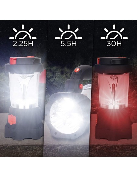 LED-Taschenlampe-10-LED-Laterne-Dynamo-Aufladbar-Kurbel-USB-300mAh-Akku-Rot-blinkendes-Notsignal-3