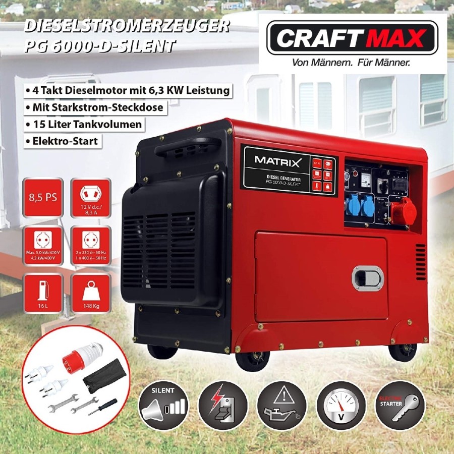 CRAFTMAX-fahrbares-63KW-Diesel-Stromaggregat-schallisoliert-400V-230V-12V-1